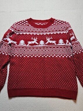 Shein red/white deer sweater - size Medium